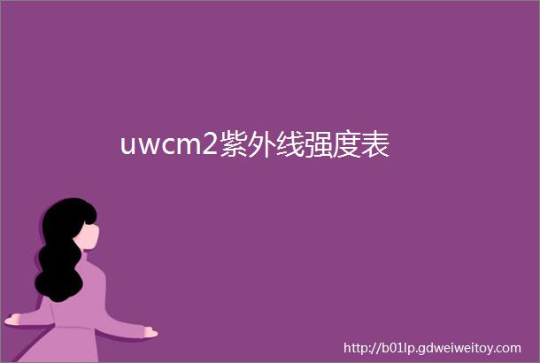 uwcm2紫外线强度表